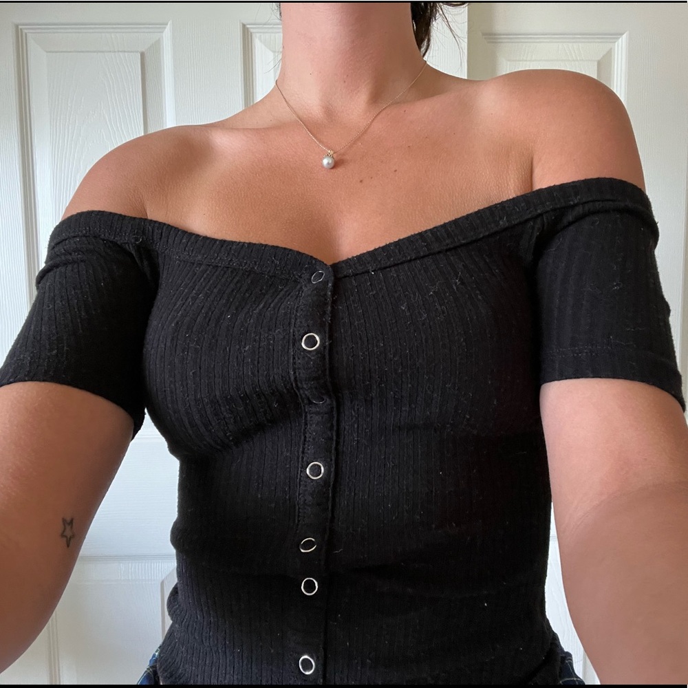 little black off the shoulder top